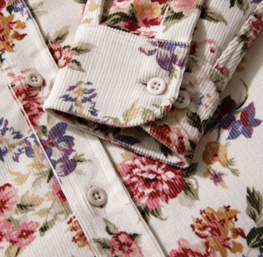 Floral patterned shirt detail